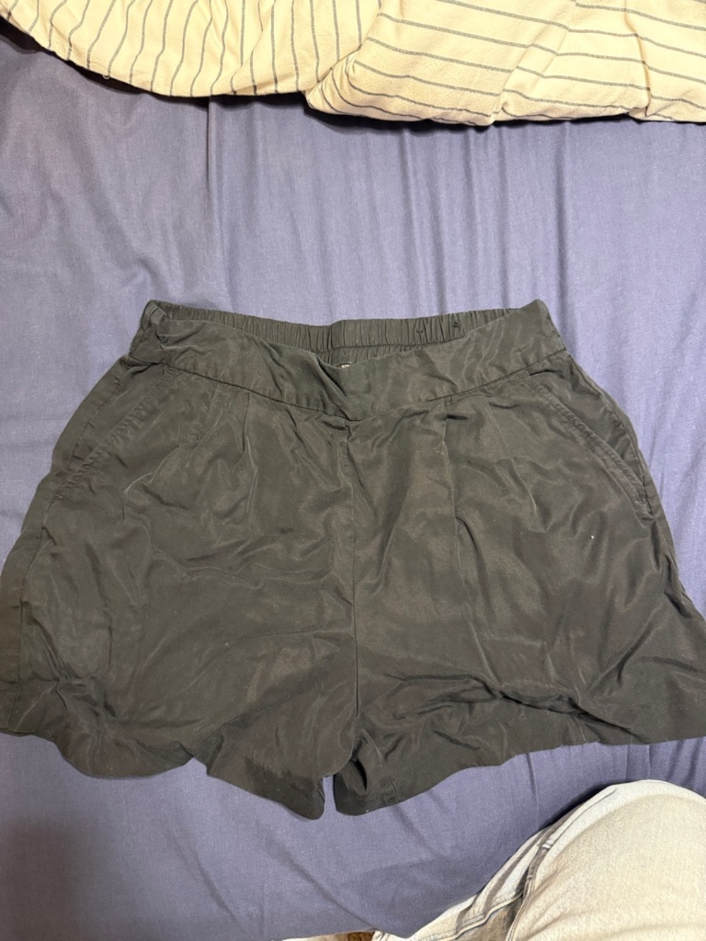 Banana Republic Black High-Waist Relaxed Shorts